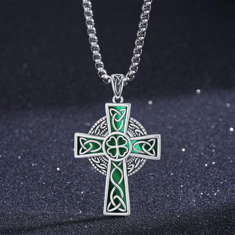 14K Gold Plated Celtic Vikin Cross Pendant Necklace Irish Jewelry Religious Protective Gift
