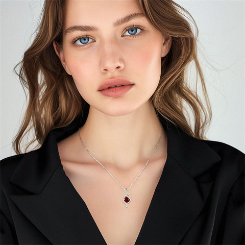 Sterling Silver Teardrop Birthstone Infinity Love Necklace for Women