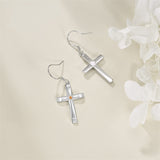 Mustard Seed Cross Earrings 925 Sterling Silver Cross Dangle Drop Earring Gifts for Women