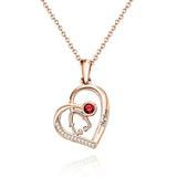 10K 14K 18K Gold Birthstone Stethoscope Pendant Necklace