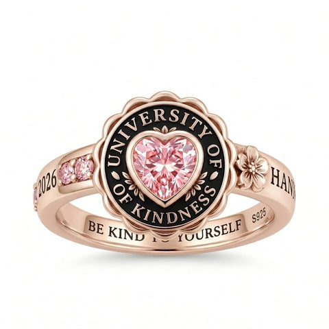Sterling Silver Birthstone Graduation Class Ring for Women