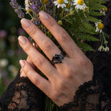 Sterling Silver 10K  14K  18K Gold 1CT-4CT Black Onyx Engagement Ring Gothic Wedding Promise Ring