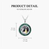 Sterling Silver Personalized Engraved Blue Opal Malachite Turquoise Cat Urn Necklace for Ashes
