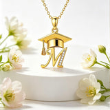 Initial  Graduation 14K Gold Plated Inspiring Grad Pendant Necklace Graduations Jewelry Gifts