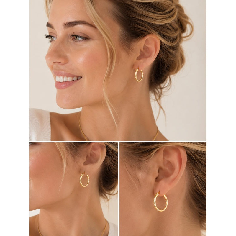 14K Gold Plated Hoop Earrings  Birthday Anniversary Jewelry Gift for Her