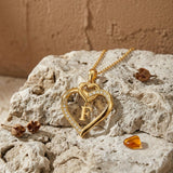 Heart Initial A-Z Pendant Necklace for 14K Gold Plated Women Initials Jewelry Gifts
