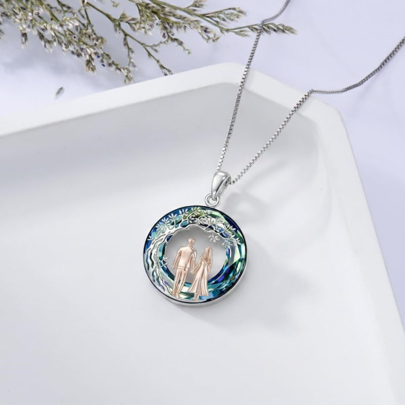 Sterling Silver  Crystal Tree of Life Mother Daughter Father Daughter Sisters Friends Pendant Necklace for Women
