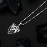 Sterling Silver Viking Dragon Eagle Wolf Animal Pendant Necklace for Men