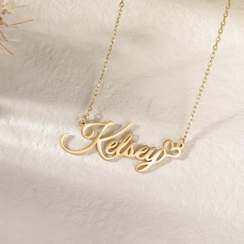 14K Gold Plated Custom Name  Pendant Necklace Gifts for Women