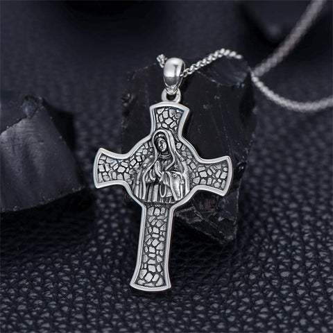 Sterling Silver  Virgin Mary Saint Florian Saint Jude Saint Michael Saint Benedict Amulet Protection Pendant Necklace