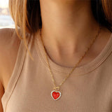 Sterling SilverTurquoise Red Coral Lapis Lazuli Malachite Paperclip Chain Necklace