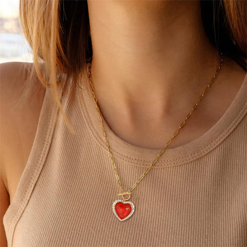 Sterling SilverTurquoise Red Coral Lapis Lazuli Malachite Paperclip Chain Necklace