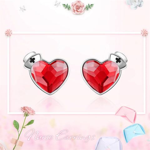 Sterling Silver Medical Symbol Studs Earrings