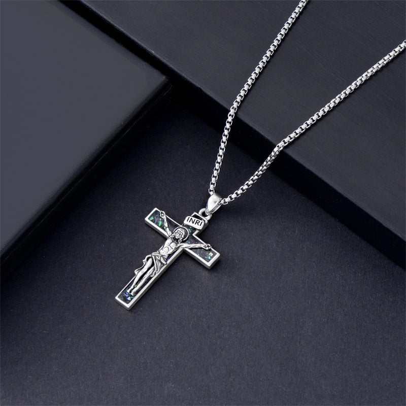 Sterling Silver Lion Semicolon Rose Sunflower Cross Pendant Religious Necklace