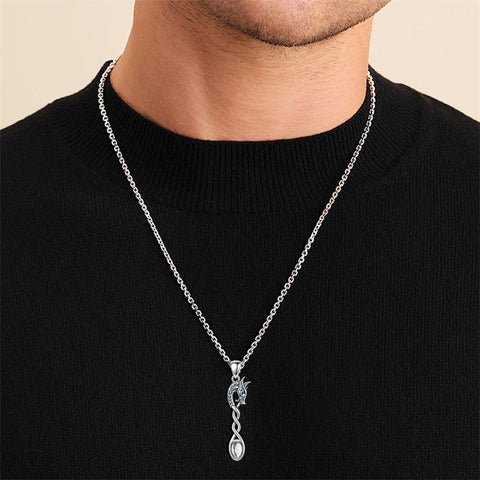 Sterling Silver Horse Turtle Dragon Masks Spoon Pendant Necklace