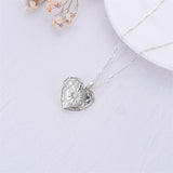 10K 14K 18K Gold Heart Personalized Photo Sunflower Pendant Necklace