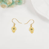 14k Solid Yellow Gold Sunflower Earrings For Women Dainty Simple Jewelry Gifts For Girls Her