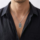 Sterling Silver Lovers Hierophant Magician Three of Swords Wheel of Fortune SkeletonTarot Card Pendant Necklace