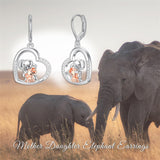 Sterling Silver Tiger Red Panda Elephant  Red Cardinal Dangle Earrings