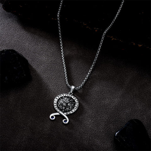 Sterling Silver Viking Dragon Eagle Wolf Animal Pendant Necklace for Men