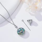 Sterling Silver Abalone Shell Bee Butterfly Dragonfly Urn Necklace for Ashes