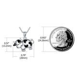 925 Sterling Silver Cow Necklace  Cute Animal Pendant Fashion Jewelry Gifts for Women Girls Mother Daughter