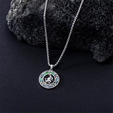 Sterling Silver Crown of Thorns Jesus St Benedict St Michael Pendant Necklace