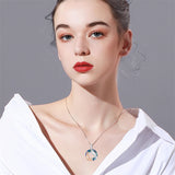 925 Sterling Silver Otter Necklace Crystal Jewelry Gifts for Women Girls Birthday Christmas with 18"+2" Chain