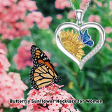 Sterling Silver Heart Bee Dragonfly Butterfly Hummingbird Sunflower Animal Pendant Necklace  Gifts for Christmas