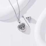 Sterling Silver Heart Personalized Photo Tree of Life Urn Necklaces for Ashes