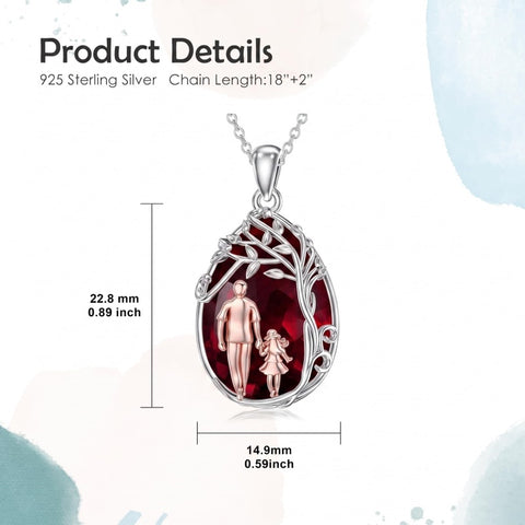 Sterling Silver Crystal Father Daughter Pendant Necklace from Dad  I Love You Forever Jewelry
