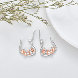 Hypoallergenic Earrings Fox Earrings Sterling Silver Animal Hug Hoop Earrings Jewelry Mothers Day Graduation Birthday Gifts for Women