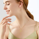 14K Gold Sunflower Heart Pendant Necklace