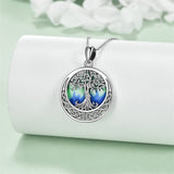 Tree of Life Necklace  Abalone Shell Celtic Knot Pendant Necklace