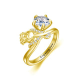 Rose Flower Moissanite Rings for Women Wife Sterling Silver Promise Rings Moissanite Engagement Wedding Ring