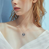 Sterling Silver Gothic Witches Heart Pendant Necklace
