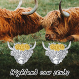 Stud Earrings for Women 925 Sterling Silver Highland Cow Earrings Hypoallergenic Jewelry for Girls Teen Friend Birthday Gifts