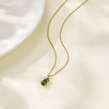 14K Gold Plated  Teardrop Birthstone Pendant Necklace Birthday Gifts for Women