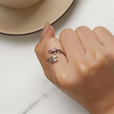 Sterling Silver Adjustable Rings Trendy  Fish Rings for Women and Girls
