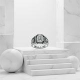 Sterling Silver 10K 14K 18K Gold Personalized  Engraved Class Ring for Men