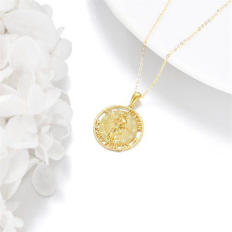 14K Gold St Christopher St Florian St Joseph St Jude St Michael St Patrick Pendant Necklace