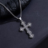 Sterling Silver Orthodox Cross Pendant Necklace Religious Gift
