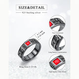 Sterling Silver Personalized Pattern Engraved Birthstone High School College Class Ring