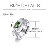 Fidget Rings for Anxiety 925 Sterling Silver Moonstone Moss Agate Spinner Rings for Women Anti Stress Gifts Band