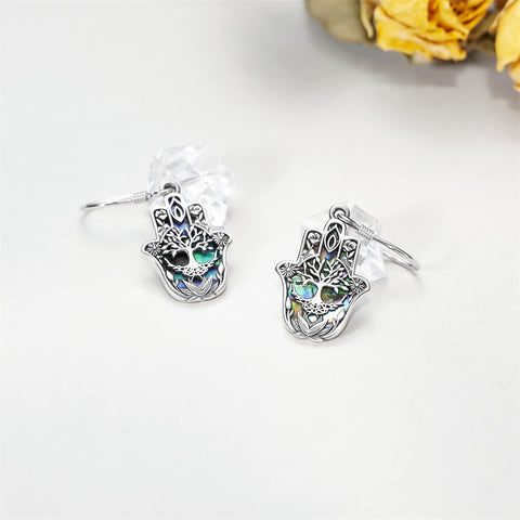 925 Sterling Silver  HamsaLotus Earrings  Jewelry Gifts for Birthday Christmas for Women Men