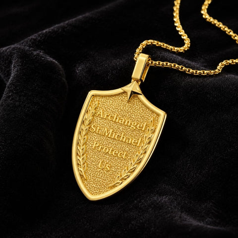 Patron Saint Medal Gold Plated Catholic Pendant Christian Religious Necklace Amulet Jewelry
