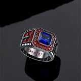 Sterling Silver Personalized Colorful Class High School  Graduation University College Ring for Men