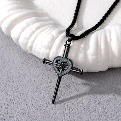 Sterling Silver Star Of David  Cross Pendant Necklace