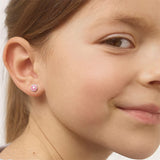 925 Sterling Silver Fun Enamel Donut Earrings with Tiny Colorful Sprinkles for Little Girls -Colorful Screw Back Earrings