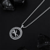 Sterling Silver Horse Viking Protection Pendant Necklace